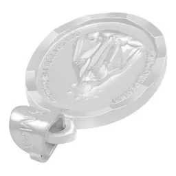 Dije Plata Ley 925 Virgen Milagrosa Doble Vista Diamantada Mate - Imagen 5