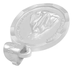 Dije Plata Ley 925 Virgen Milagrosa Doble Vista Diamantada Mate - Imagen 5
