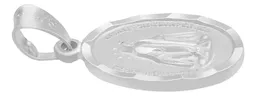 Dije Plata Ley 925 Virgen Milagrosa Doble Vista Diamantada Mate - Imagen 6