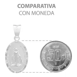 Dije Plata Ley 925 Virgen Milagrosa Doble Vista Diamantada Mate - Imagen 9