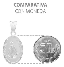 Dije Plata Ley 925 Virgen Milagrosa Doble Vista Diamantada Mate - Imagen 9