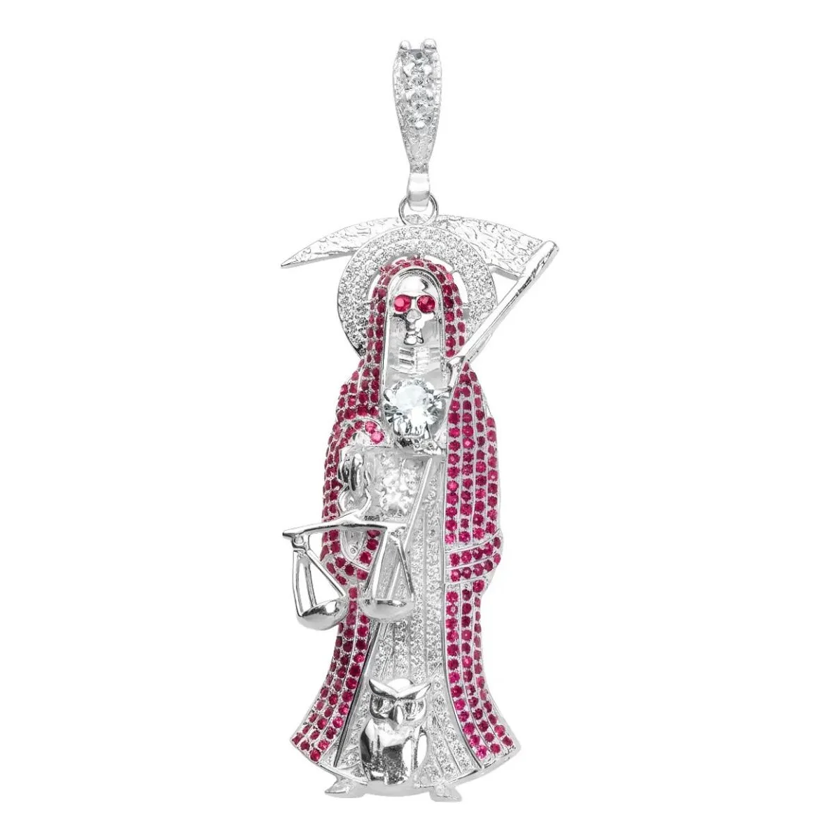 Dije Plata Ley 925 con Zirconia Fucsia Gota Moderna - Joyería Fina Artesanal Mexicana Joyaris