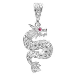 Dije Quetzalcóatl Plata Ley 925 con Zirconias Brillantes - Imagen 1