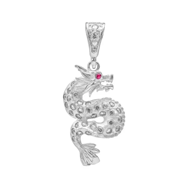 Dije Quetzalcóatl Plata Ley 925 con Zirconias Brillantes - Imagen 1