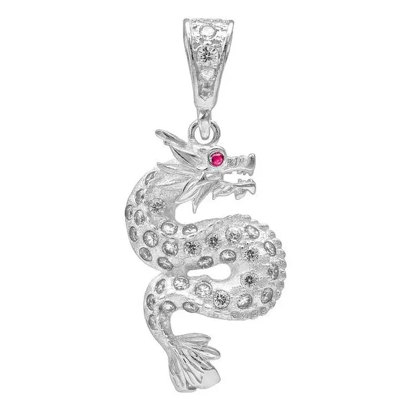 Dije Quetzalcóatl Plata Ley 925 con Zirconias Brillantes - Imagen 1