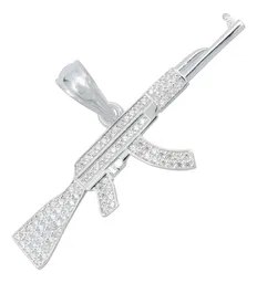 Dije Rifle AK-47 Plata 925 con Zirconia Blanca - Imagen 1