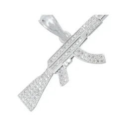 Dije Rifle AK-47 Plata 925 con Zirconia Blanca - Imagen 2