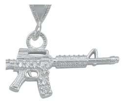 Dije Rifle M16 Plata 925 Zirconia Transparente para Hombre - Imagen 2