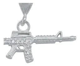 Dije Rifle M16 Plata 925 Zirconia Transparente para Hombre - Imagen 4