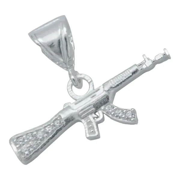 Dije Rifle Plata 925 con Zirconia Brillante - Imagen 1