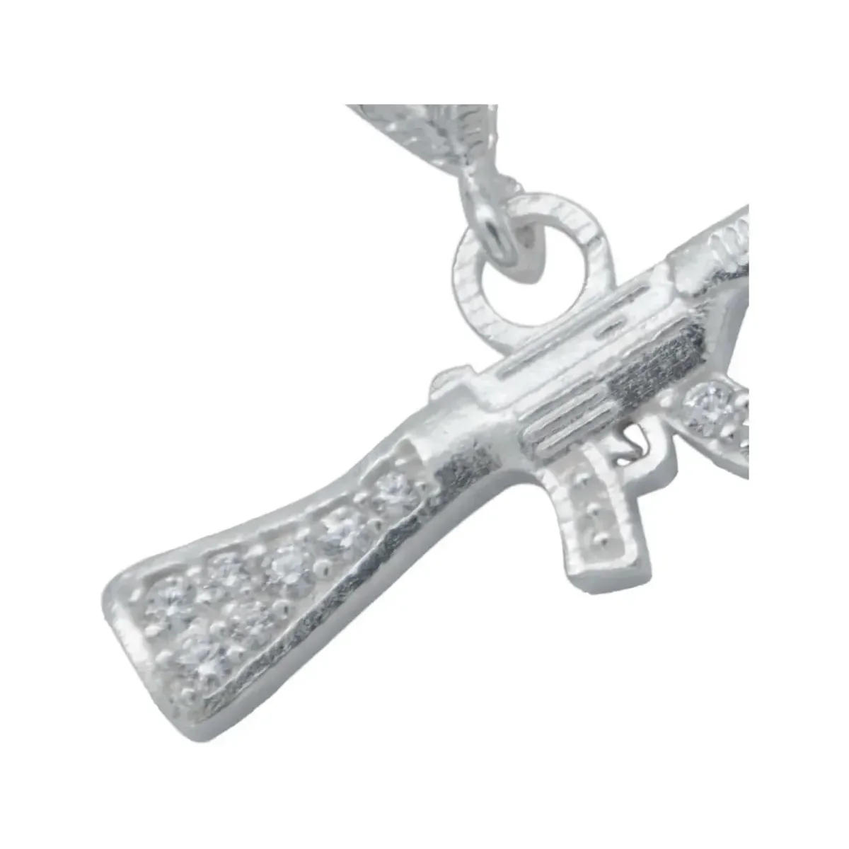 Dije Rifle Plata 925 con Zirconia Brillante - Imagen 2
