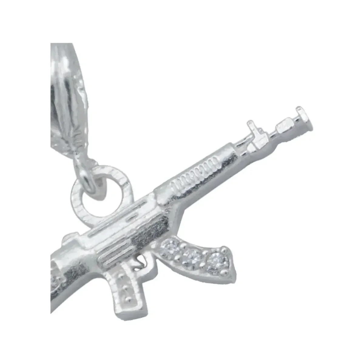 Dije Rifle Plata 925 con Zirconia Brillante - Imagen 3