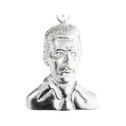 Dije Rostro Jesús Malverde Plata 925 Artesanal Unisex - Imagen 3