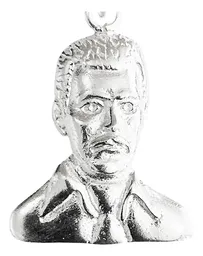 Dije Rostro Jesús Malverde Plata 925 Artesanal Unisex - Imagen 3