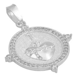 Dije Sagrado Corazón Cruz Plata .925 con Zirconia - Imagen 3