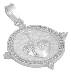 Dije Sagrado Corazón Cruz Plata .925 con Zirconia - Imagen 3