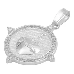 Dije Sagrado Corazón Cruz Plata .925 con Zirconia - Imagen 4
