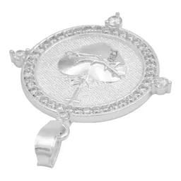 Dije Sagrado Corazón Cruz Plata .925 con Zirconia - Imagen 5