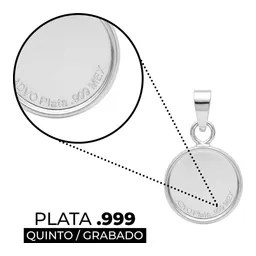 Dije Sagrado Corazón de Jesús Plata .999 Liso Religioso - Imagen 3