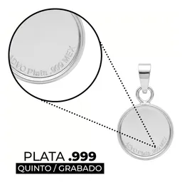 Dije Sagrado Corazón de Jesús Plata .999 Liso Religioso - Imagen 3