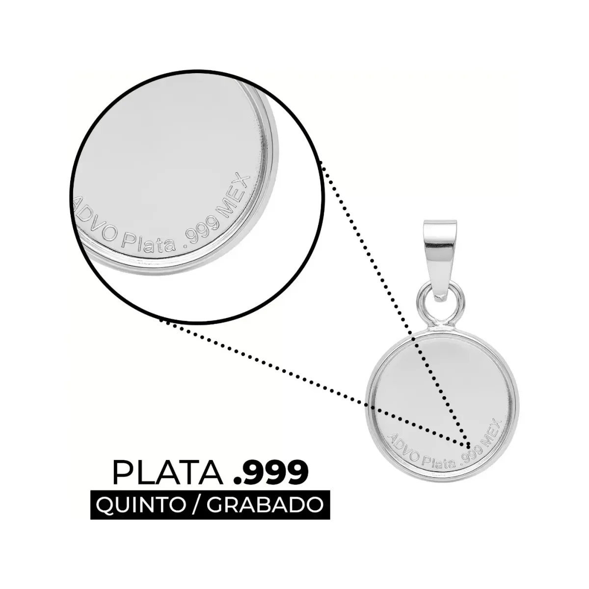Dije Sagrado Corazón de Jesús Plata .999 Liso Religioso - Imagen 3