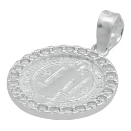 Dije San Benito Doble Vista Plata 925 Zirconia Transparente - Imagen 4