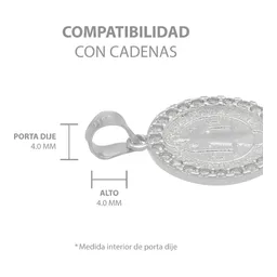 Dije San Benito Doble Vista Plata 925 Zirconia Transparente - Imagen 6