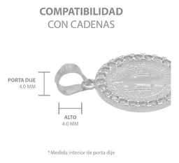 Dije San Benito Doble Vista Plata 925 Zirconia Transparente - Imagen 6