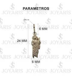 Dije San Judas Liso Oro 10k con Cadena de Plata Ley .925 - Imagen 2