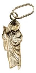Dije San Judas Liso Oro 10k con Cadena de Plata Ley .925 - Imagen 4