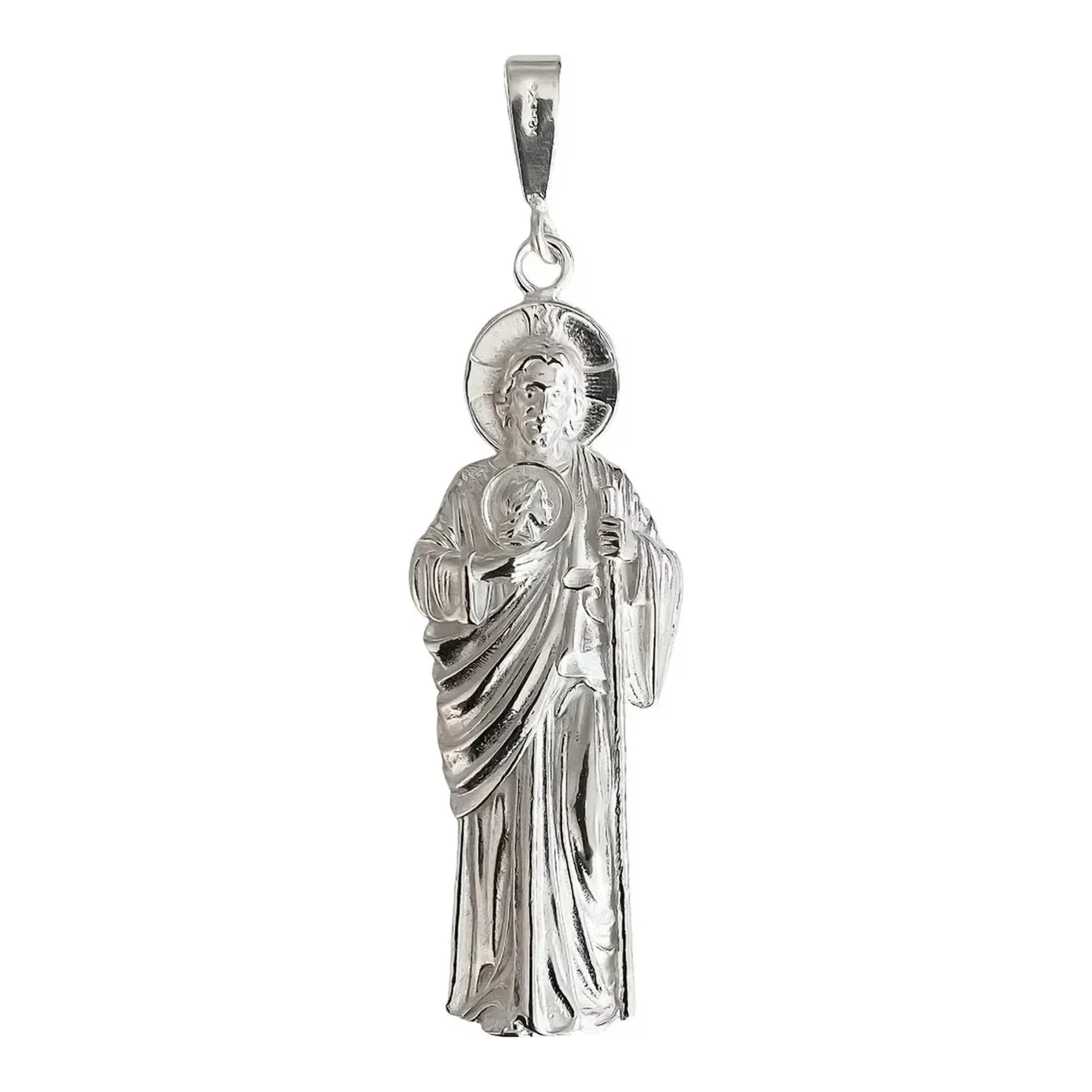 Dije San Judas Liso Plata .925 - Imagen 1