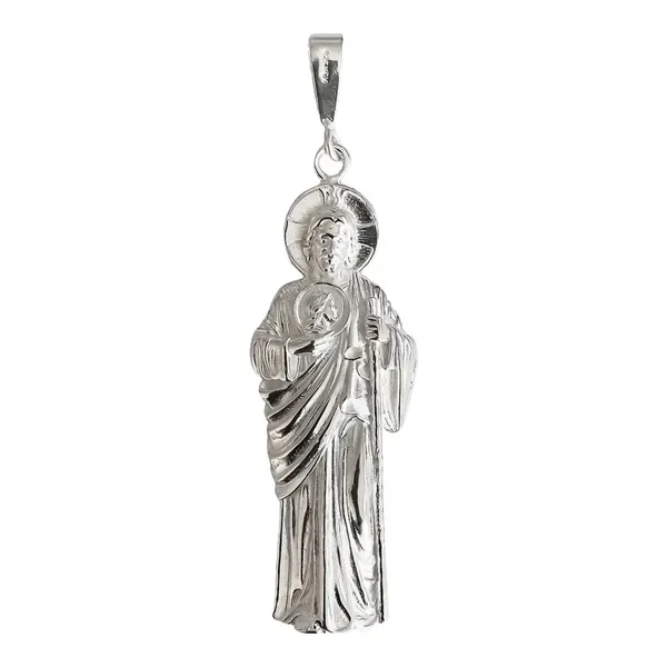 Dije San Judas Liso Plata .925 - Imagen 1