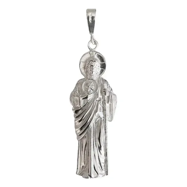Dije San Judas Liso Plata .925 - Imagen 1
