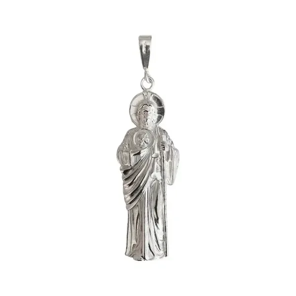 Dije San Judas Liso Plata .925 - Imagen 1