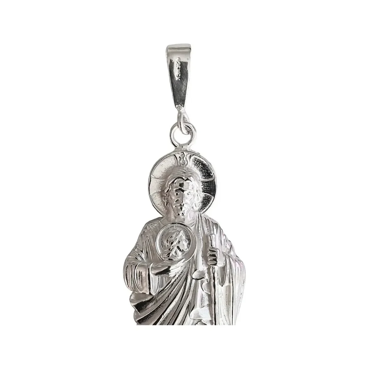 Dije San Judas Liso Plata .925 Modelo 6 - Imagen 3