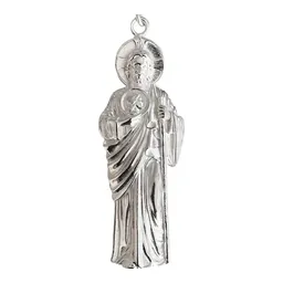 Dije San Judas Liso Plata .925 Modelo 6 - Imagen 4