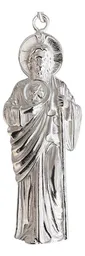Dije San Judas Liso Plata .925 Modelo 6 - Imagen 4