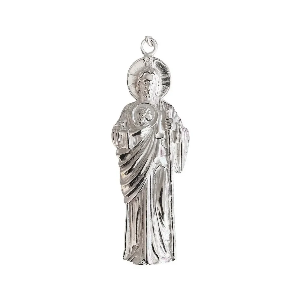 Dije San Judas Liso Plata .925 Modelo 6 - Imagen 4