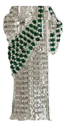 Dije San Judas Plata .925 con Zirconias Verdes - Imagen 3
