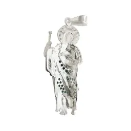 Dije San Judas Plata .925 Liso con Zirconia - Imagen 2
