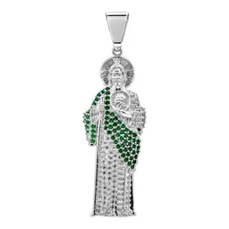 Dije San Judas Tadeo de Plata .925 con Zirconias Pavé 83 mm - Imagen 1