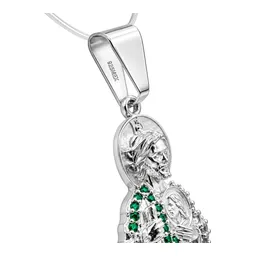 Dije San Judas Tadeo de Plata .925 con Zirconias Pavé 83 mm - Imagen 4