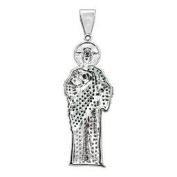 Dije San Judas Tadeo de Plata .925 con Zirconias Pavé 83 mm - Imagen 5