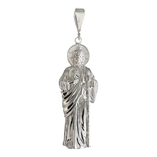 Dije San Judas Tadeo Plata 925 Liso Religioso - Imagen 1