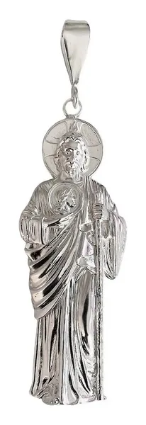 Dije San Judas Tadeo Plata 925 Liso Religioso - Imagen 1
