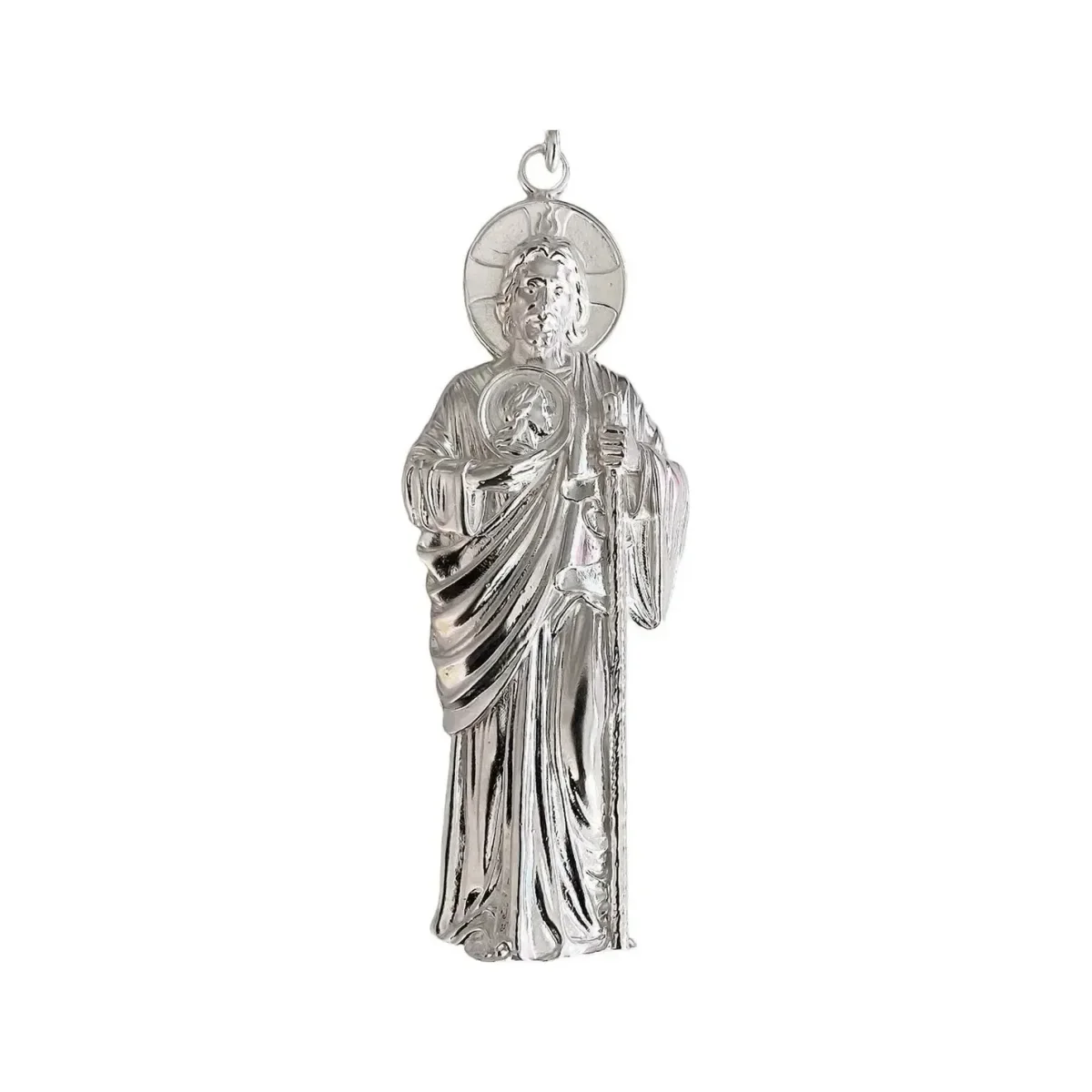 Dije San Judas Tadeo Plata 999 Liso Religioso - Imagen 2