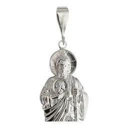 Dije de San Judas Tadeo en Plata .925 Macizo Religioso - Imagen 3