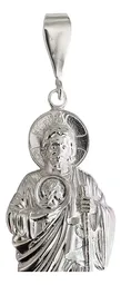Dije San Judas Tadeo Plata 999 Liso Religioso - Imagen 3