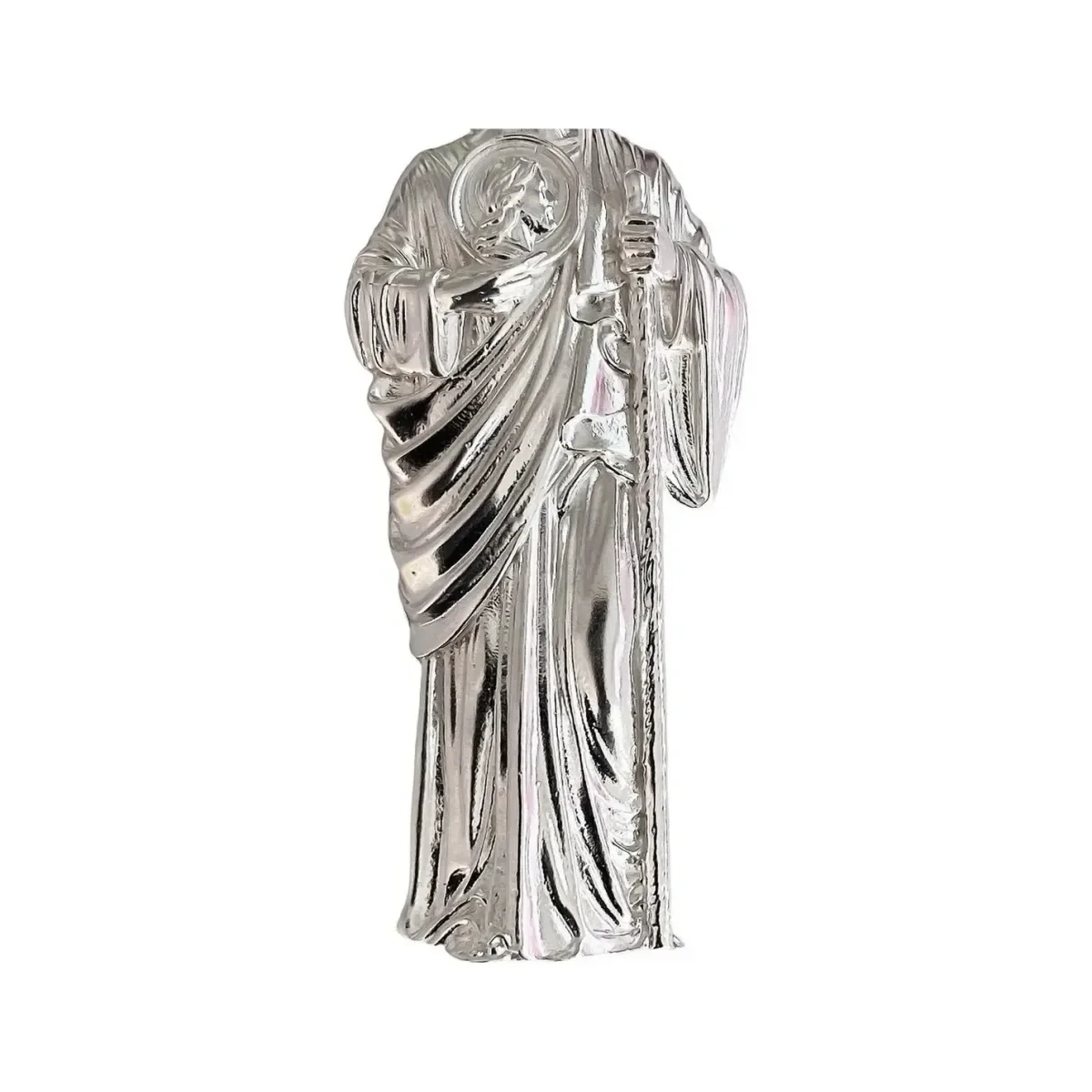 Dije San Judas Tadeo Plata 999 Liso Religioso - Imagen 4