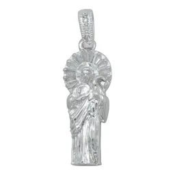 Dije San Judas Tadeo Plata 925 Liso con Zirconia - Imagen 1